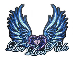 Lady Rider Women Biker Wings”Live Love Ride” Embroidered Large Back ...